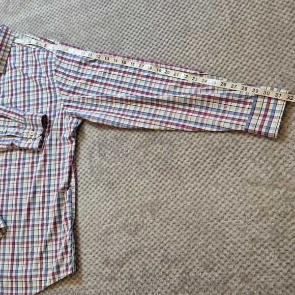 UNTUCKit Performance Button Up Shirt Men XL Pin Oak Plaid Reg Fit Stretch Wickin - Picture 11 of 11